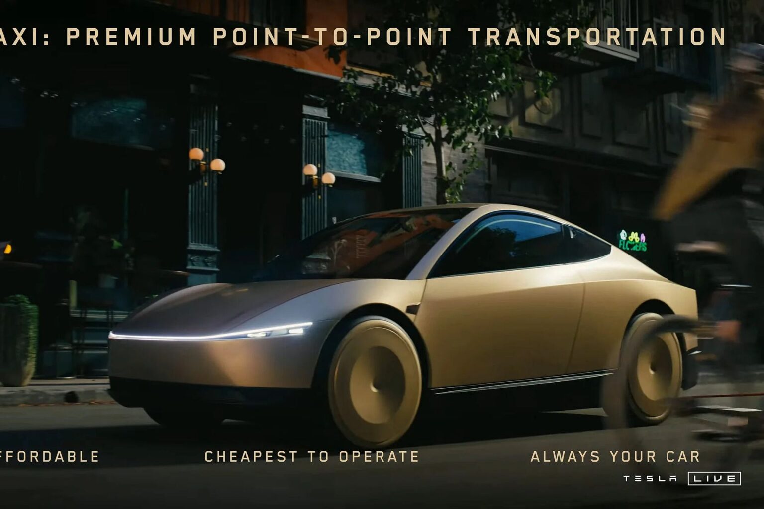 Tesla dévoile le Cybercab, un robotaxi autonome sans volant (Vidéo)